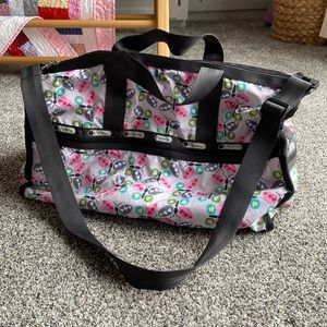 Leaportsac butterfly weekender duffle bag, gym bag, dance bag, travel bag